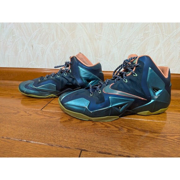 2013 Nike Lebron 11 XI Akron Vs Miami Men’s Basketball Shoes 616175-400 SZ 13 - Picture 2 of 9